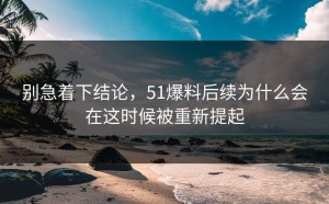 别急着下结论，51爆料后续为什么会在这时候被重新提起