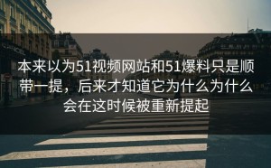 本来以为51视频网站和51爆料只是顺带一提，后来才知道它为什么为什么会在这时候被重新提起